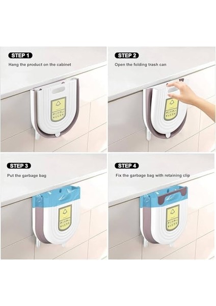 Katlanabilir Körüklü Mutfak Dolap Içi Çöp Kovası - 20KG Taşıma Kapasiteli, Kompakt ve Dayanıklı Atık Kutusu, Kolay Montajlı Plastik Çöp Kovası, Pratik ve Hijyenik Kullanım, 13X22X25 cm fiyatları