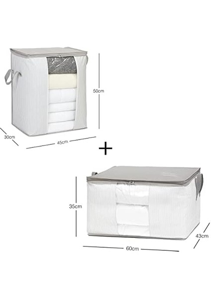 Home Textile 2'li Pvc Pencereli Stuff & Things Gri Çizgili Hurç Set fiyatları