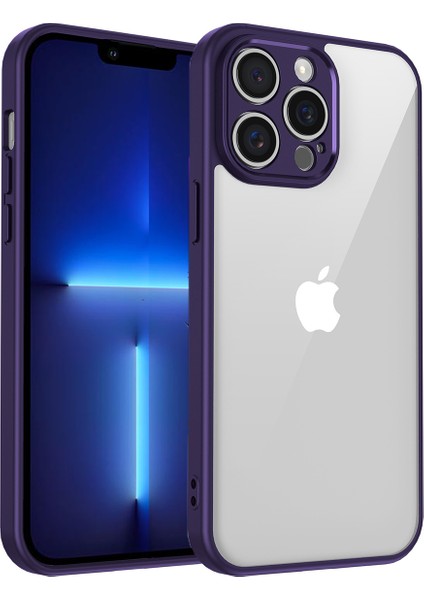 iPhone 13 Pro Max Mat Cilt Dokunmatik Şeffaf Pc + Tpu Darbeye Dayanıklı Telefon Arka Kılıfı (Yurt Dışından)