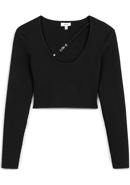 Metal Aksesuarlı Crop Triko TW6250050163001 indirimleri