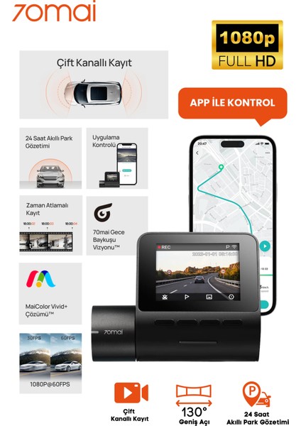 Dash Cam A200 Araç İçi Kamera 2024