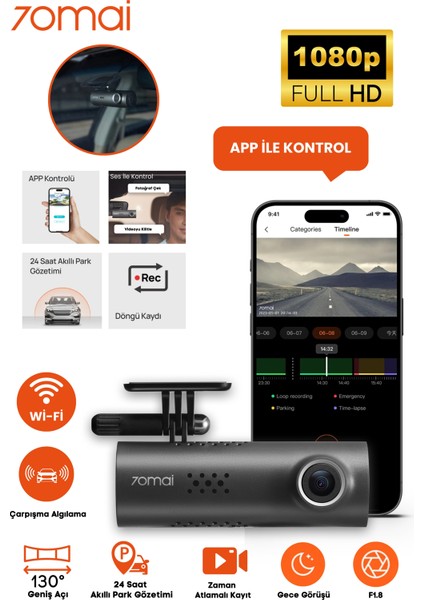 Dash Cam M200 Araç İçi Kamera 2024