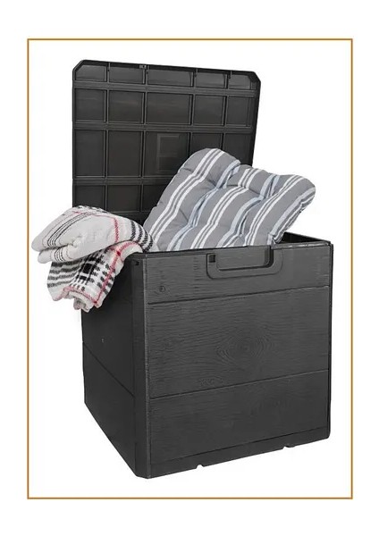 120 Litre Bahçe Depolama Sandığı Balkon Saklama Dolabı Kapaklı Plastik Sandık Kirli Çamaşır Sepeti 50X45X50CM