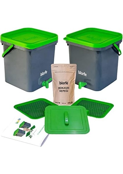 Bokashi Kompost Kovası Kepekli 18 Litre Ikili Set - 18SGB fiyatları