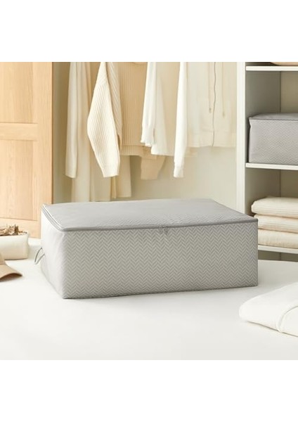 Home Textile Büyük Boy Gri Balıksırtı Baza Altı Hurç 62 x 46 x 22 cm fiyatları