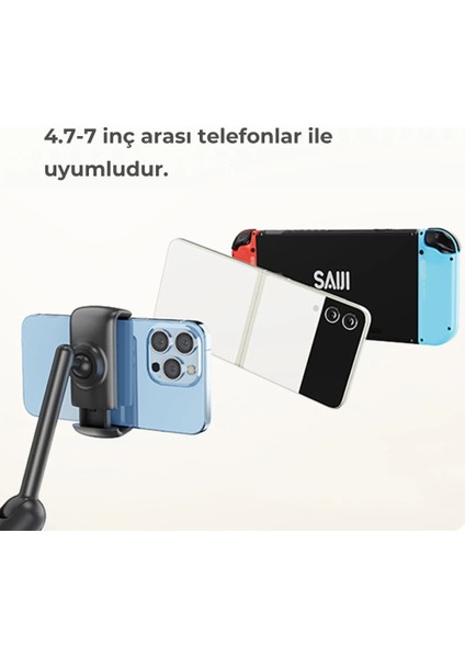 Saiji Ivy-4 Plus 120 cm 360° Derece Dönebilen, Ayarlanabilir ve Dayanıklı 4.7-12.9″ Inç Esnek Kollu Flexible Akrobat Tablet Tutucu fiyatları