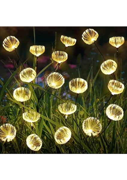 Güneş Enerjili 6 Top LED Sarı Renk Deniz Anası LED Bahçe Aydınlatma Solar Bahçe Süsü SGE1004
