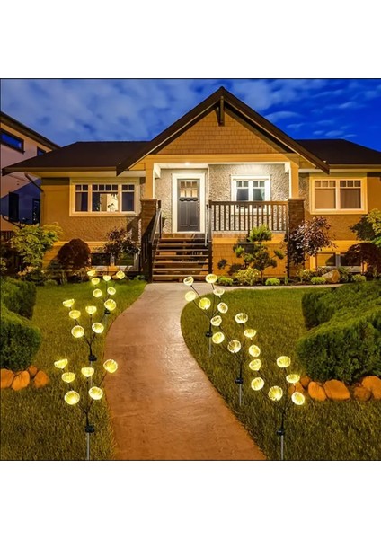 Güneş Enerjili 6 Top LED Sarı Renk Deniz Anası LED Bahçe Aydınlatma Solar Bahçe Süsü SGE1004 fiyatları