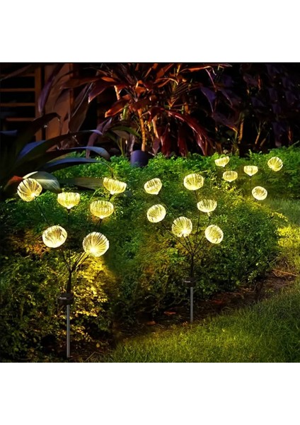 Güneş Enerjili 6 Top LED Sarı Renk Deniz Anası LED Bahçe Aydınlatma Solar Bahçe Süsü SGE1004 modelleri