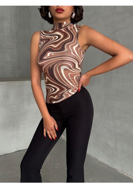 Kadın Desenli Dikyaka Kolsuz Bluz 3 Lü Paket indirimleri