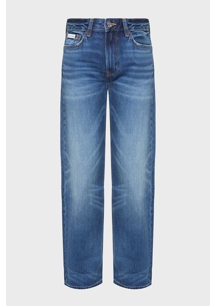 90S Straight Denim Kadın Mavi Kontrol Et LV047B917G-UT5 fiyatları