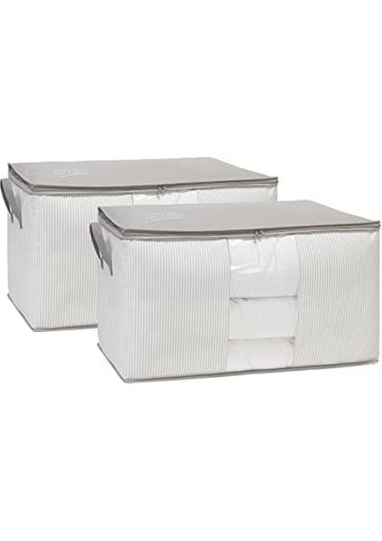 Home Textile 2'li Mega Boy Pvc Pencereli Stuff & Things Gri Çizgili Hurç Set fiyatları