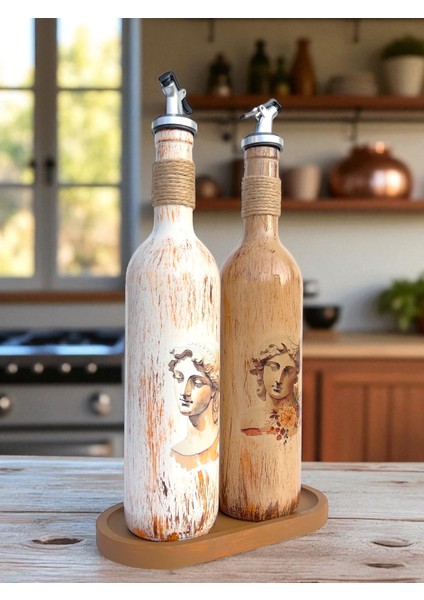 Sunum Stantlı Antik Yunan Figürlü Özel Tasarım Yağdanlık-Sirkelik Sosluk Seti Ev-Mutfak Dekoru modelleri