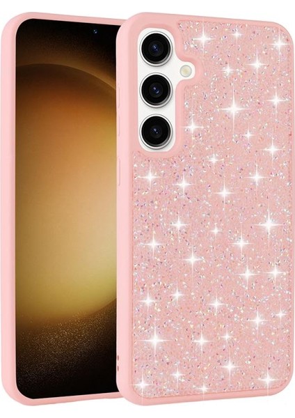 Galaxy Uyumlu S25 Plus Kılıf Parlak Taşlı Tasarım Zore Pırlanta Kapak-Pembe
