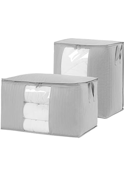 Home Textile 2'li Pvc Pencereli Gri Renk Kapitone Hurç Set 1 Adet 45 x 30 x 50/1 Adet 60 x 43 x 35 cm fiyatları