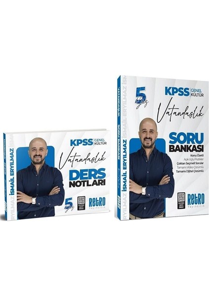 Retro 2026 Kpss Vatandaşlık 5yüz Ders Notları + Soru Bankası 2 Li Set - Ismail Eryılmaz Retro Yayıncılık