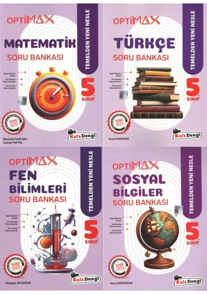 Kafadengi 2026 5. Sınıf Optimax Soru Bankası Seti Tam Set 4 Kitap