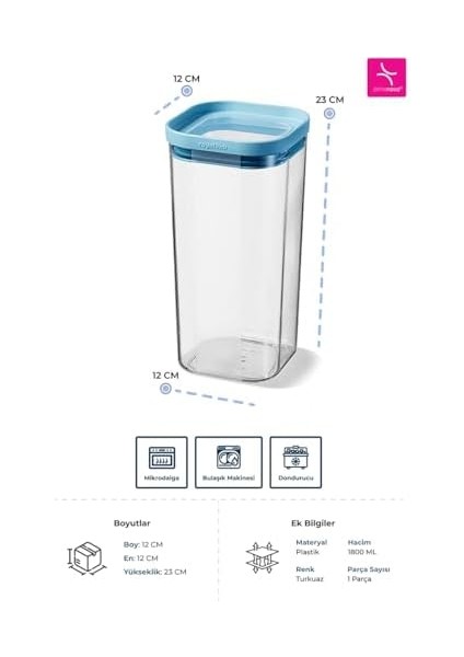 Kuru Gıda Saklama Kabı 1800ML fiyatları