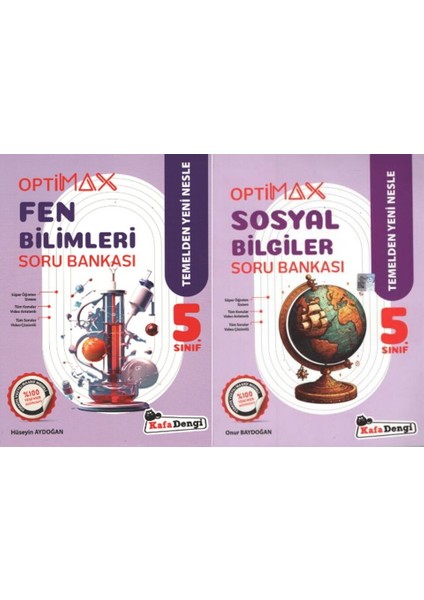 Kafadengi 2026 5. Sınıf Sosyal Bilgiler + Fen Bilimleri Optimax Soru Bankası Setiseti 2 Kitap