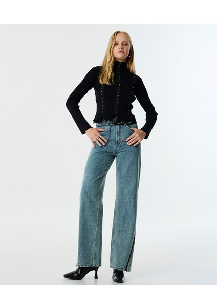 Çift Kemerli Jean Pantolon TW6250018003038 fiyatları