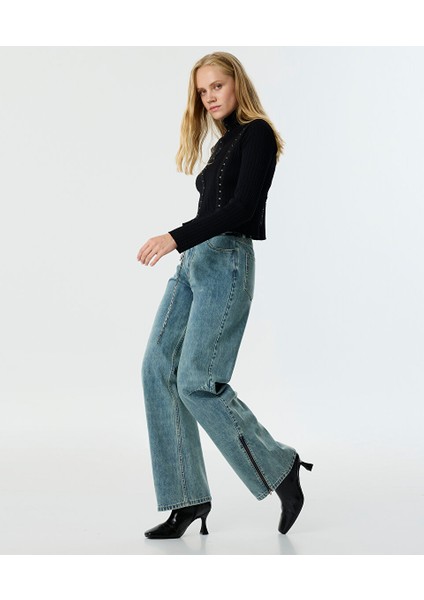 Çift Kemerli Jean Pantolon TW6250018003038 modelleri