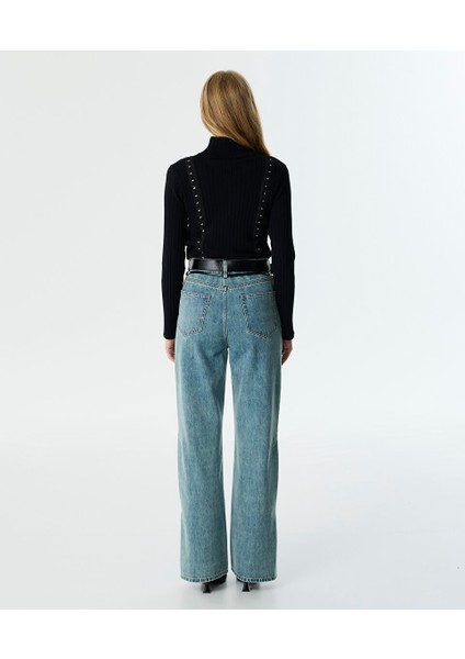 Çift Kemerli Jean Pantolon TW6250018003038 fırsatları