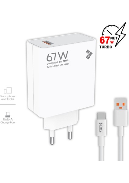Xiaomi Mix Fold 3 Uyumlu 67W Turbo USB Şarj Seti Qc 4.0 MT-A1763