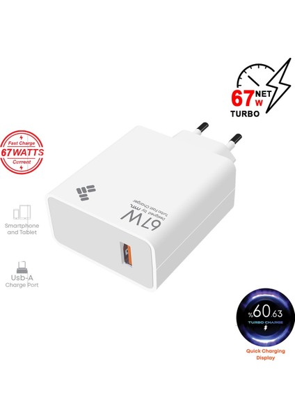 Xiaomi Mix Fold 4 Uyumlu 67W Turbo USB Şarj Seti Qc 4.0 MT-A1763 fiyatları