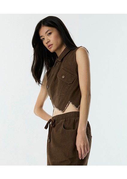 Asimetrik Non Denim Yelek TW6250007026074 fiyatları