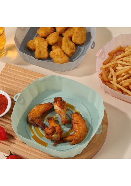Renkli Isıya Dayanıklı Yıkanılabilir Silikon Fırın ve Airfryer Kare Model Pişirme Matı 20 cm fiyatları