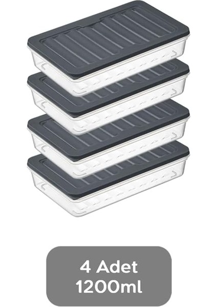 Home 4 Adet Buzdolabı Organizeri, Buzdolabı Için Çok Amaçlı Saklama Kabı, Fresh Box, Şeffaf ve Ayarlanabilir, Gıdaları Taze Tutma Özelliği, Mutfak Düzenleyici (1200 Ml) fiyatları