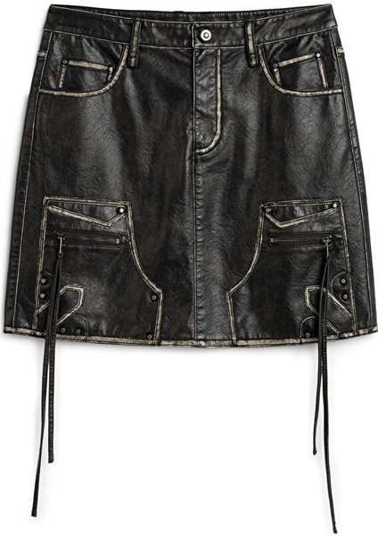 Deri Görünümlü ve Trok Baskılı Etek TW6250004074001 fırsatları