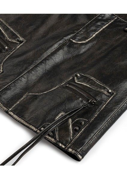 Deri Görünümlü ve Trok Baskılı Etek TW6250004074001 indirimleri