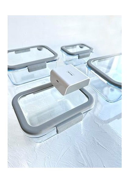 Fika Glace Vakumlu Cam Saklama Kabı Seti Gri 5 Parça D-NEOGGLS05 modelleri