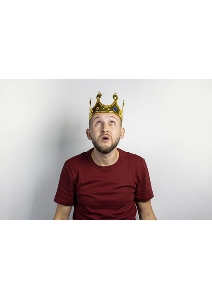 Nessiworld Plastik Kral Tacı Altın Renk Yetişkin Boy 55 cm