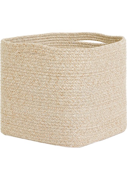 Home Textile Bej Kırçıllı Pamuklu Sepet 30 x 30 x 30 cm