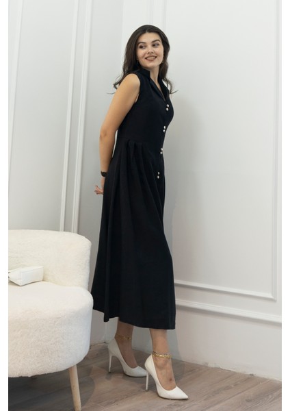 Yakalı Uzun Biritli Elbise 50325 fiyatları