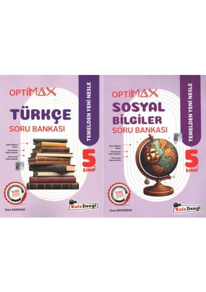 Kafadengi 2026 5. Sınıf Türkçe + Sosyal Bilgiler Optimax Soru Bankası Setiseti 2 Kitap