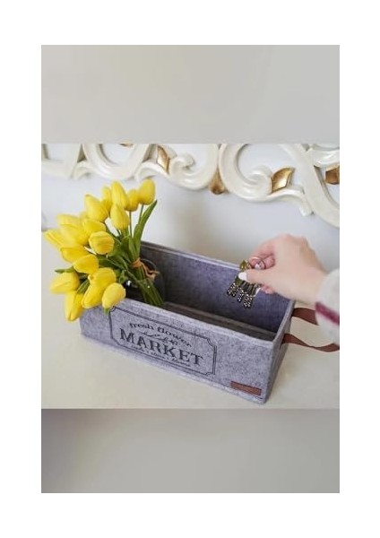 Deri Kulplu Özel Tasarım Malzeme Kutusu Hurç Organizer Ev Banyo Mutfak Ev Gereci 32X13X14CM - 1044 fiyatları