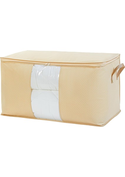 Home Textile Mega Boy Pvc Pencereli Bej Balıksırtı Hurç 75 x 40 x 40 cm