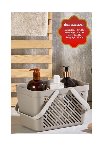 Life Çok Amaçlı Banyo, Mutfak, Çekmece Içi Organizer Düzenleyici Gri Kulplu Sepet MIT1150 modelleri