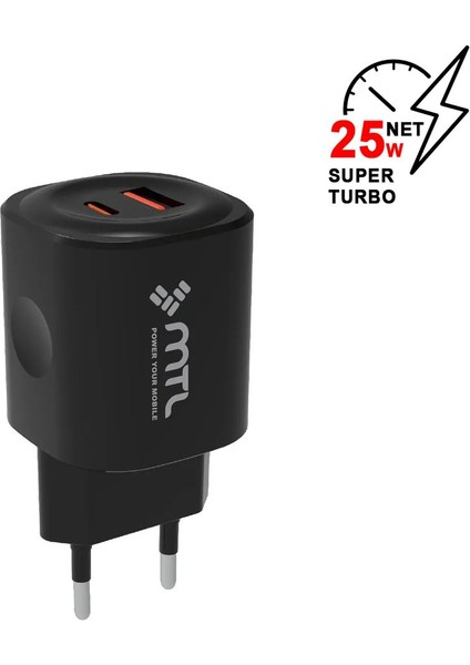 Samsung Galaxy M15 5g Uyumlu Pd Type-C To Type-C ve USB Çift Giriş 25W Şarj Seti MT-A1725 fiyatları