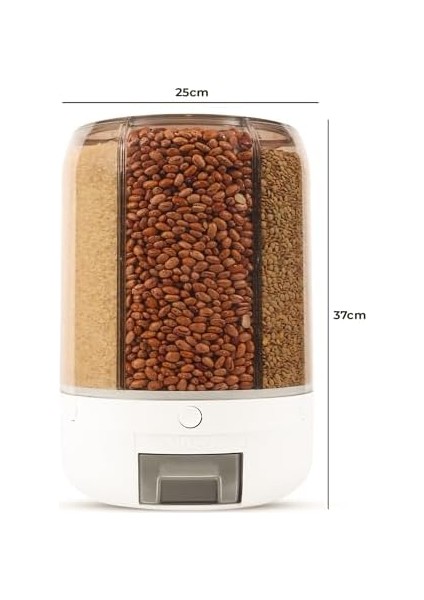 Bakliyat Organizeri, Bakliyat Saklama Kabı, 10 kg Kapasiteli Styles Gıda ve Bakliyat Saklama Kabı 6 Gözlü (10KG) fiyatları