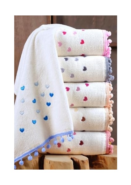 6 Adet Kalpli Nakışlı - Kalp Desenli El ve Yüz Havlu Seti - Mutfak Havlusu 30X50 cm Çok Renkli- 30 x 50 fiyatları