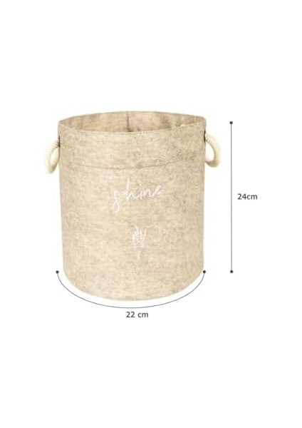 Haus Keçe Kulplu Yuvarlak Düzenleyici Sepet - Çok Amaçlı Saklama Organizer Kutu Maxi Kahverengi fiyatları