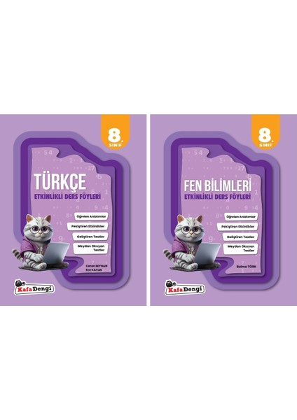 Kafadengi 2025 8. Sınıf Türkçe + Fen Bilimleri Etkinlikli Ders Föyleri Seti 2 Kitap