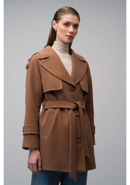 Apolet ve Pelerin Detaylı Reglan Kol Kaban Taba 3078 modelleri