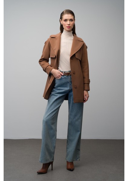 Apolet ve Pelerin Detaylı Reglan Kol Kaban Taba 3078 fırsatları