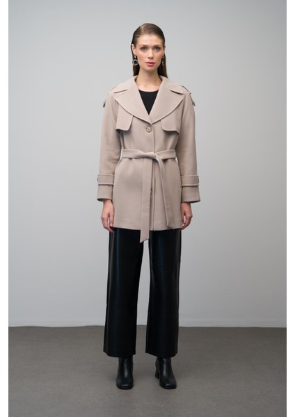 Apolet ve Pelerin Detaylı Reglan Kol Kaban Taş 3078 modelleri