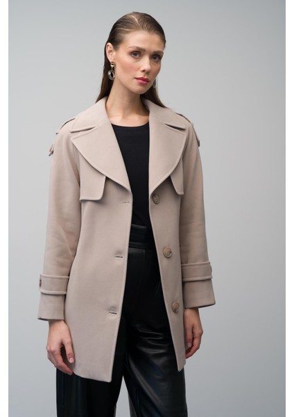 Apolet ve Pelerin Detaylı Reglan Kol Kaban Taş 3078 indirimleri